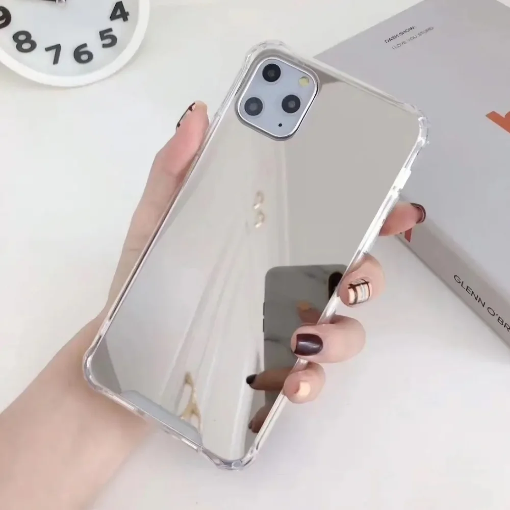 iPhone Case Mirrored Phone Cover Gold Silver 15 Pro 15 14 Pro 13 Pro